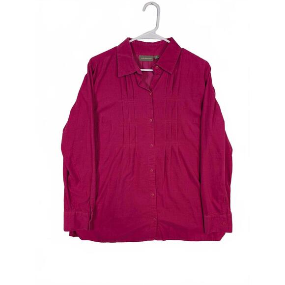 croft & barrow Tops - Croft & Barrow Corduroy Button Up Long Sleeve Shirt Womens Large Pink